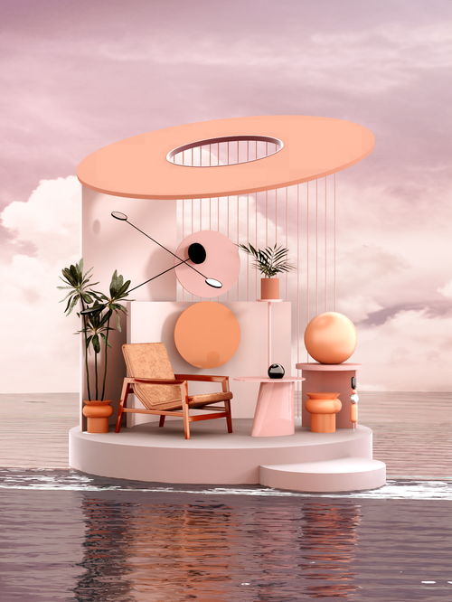 簡約幾何美學 日用百貨與數碼電器的抽象空間渲染